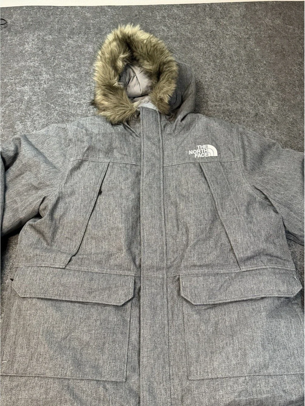 The North Face Novelty McMurdo Parka Mens XXL Gray 600 Down DryVent NWT